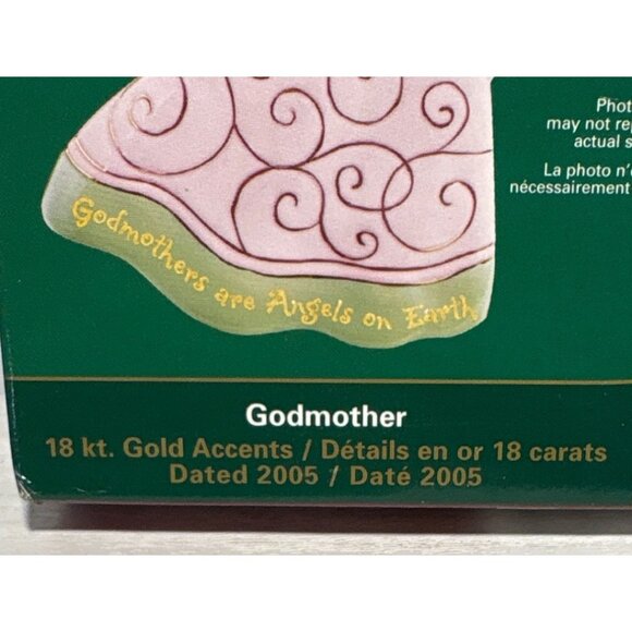 Heirloom Godmother Ornament 200518Kt Gold Accents Porcelain Angel Holding Earth - Picture 5 of 7